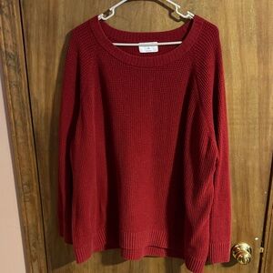 Old Navy Women's Deep Red Crew Neck Sweater